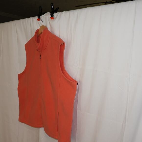 LL Bean Lycra Spandex Flannel Vest Size 2X Zip Front Two front pockets Pumpkin - Picture 7 of 16